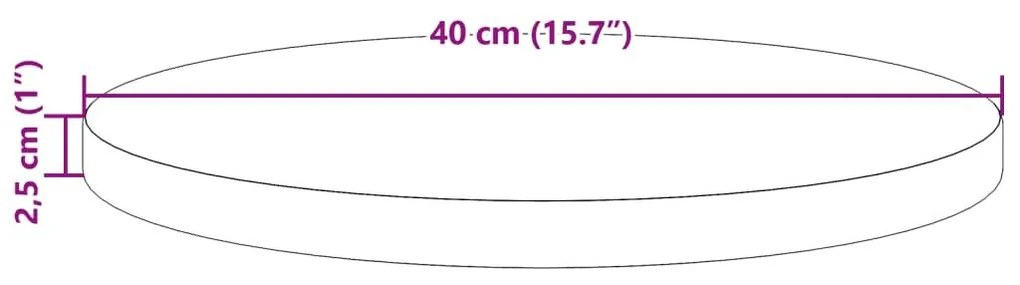 Επιφάνεια Τραπεζιού Στρογγυλή Καφέ Κερ. Ø40x2,5 εκ Μασίφ Πεύκο - Καφέ