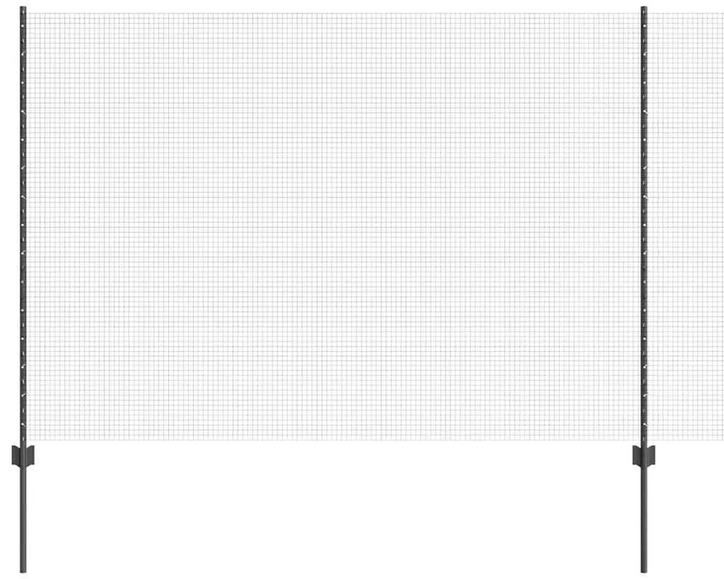 vidaXL Φράχτης με Στήλες. Γκρι 1.6 x 25 m Ατσάλι