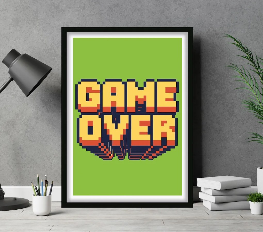 Πόστερ &amp; Κάδρο Game Over Green GM122 40x50cm  Εκτύπωση Πόστερ (χωρίς κάδρο)