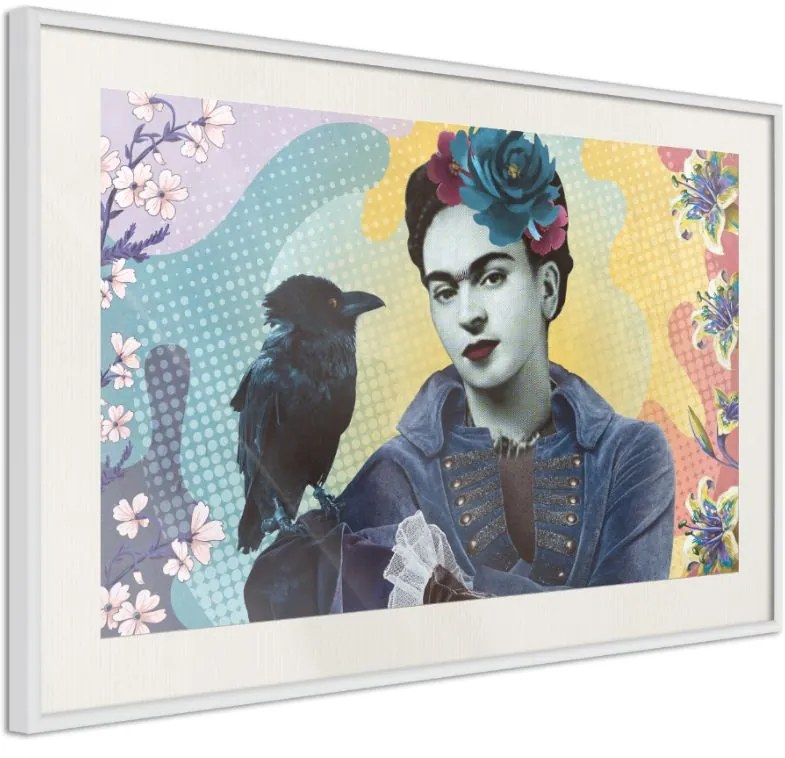 Αφίσα - Frida with a Raven - 30x20 - Χρυσό - Χωρίς πασπαρτού