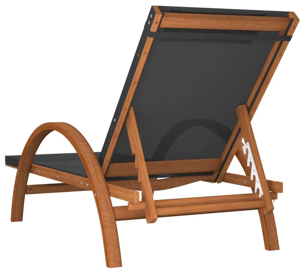 vidaXL Ξαπλώστρα Γκρι από Textilene και Μασίφ Ξύλο Λεύκας με Μαξιλάρι