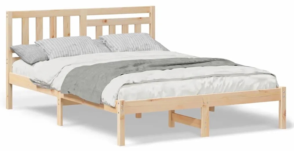 vidaXL Σκελετός Κρεβατιού Καφέ 120 x 200 cm Μασίφ ξύλο πεύκου