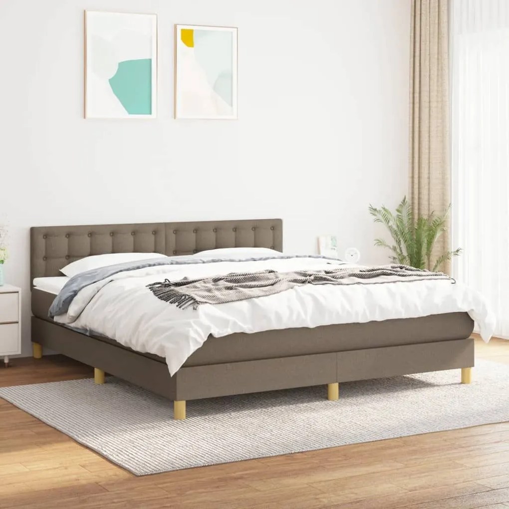 ΚΡΕΒΑΤΙ BOXSPRING ΜΕ ΣΤΡΩΜΑ TAUPE 160X200 ΕΚ. ΥΦΑΣΜΑΤΙΝΟ 3140949