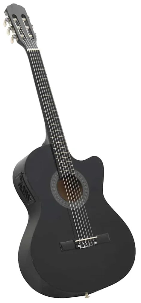 vidaXL Κιθάρα Western Classical Cutaway Μαύρη με Ισοσταθμιτή 6 Χορδές