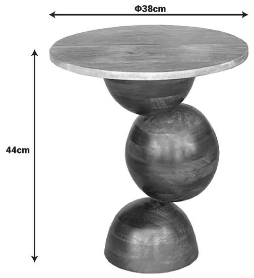 Βοηθητικό τραπέζι Sedra Inart μασίφ mango ξύλο σε καφέ απόχρωση Φ38x44εκ 38x38x44 εκ.