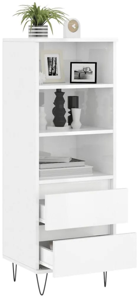 vidaXL Ντουλάπι Γυαλιστερό λευκό 40x36x110 εκ. από Επεξεργασμένο Ξύλο