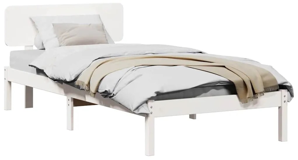 vidaXL Σκελετός Κρεβατιού Λευκό 80 x 200 cm Μασίφ ξύλο πεύκου