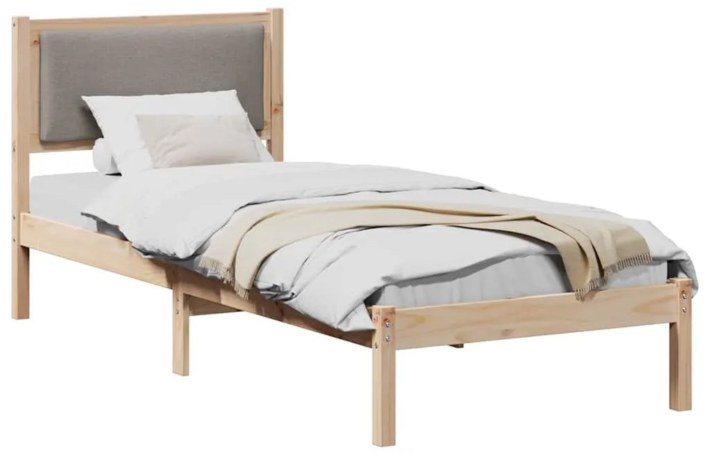 vidaXL Σκελετός Κρεβατιού Taupe 80 x 190 cm Στερεά ξυλεία πεύκου