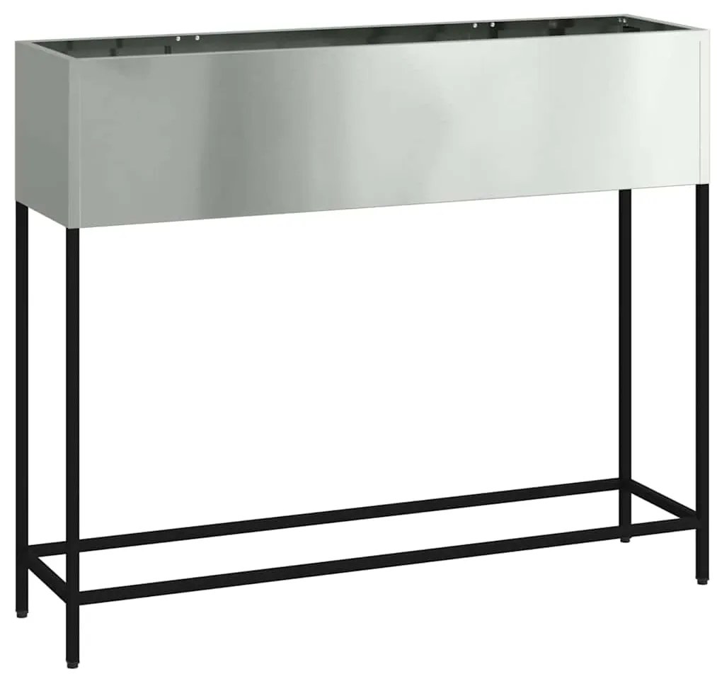 vidaXL Υψωμένη Γλάστρα Κήπου Ασημί 100 x 26 x 82 εκ