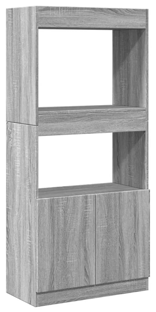 Ντουλάπι Γκρι Sonoma 63x33x140 εκ. από Επεξεργασμένο Ξύλο - Γκρι