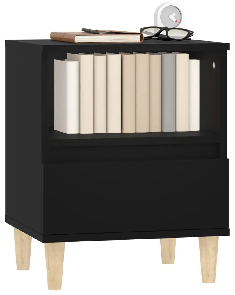 vidaXL Κομοδίνο Μαύρο 40 x 35 x 50 εκ.