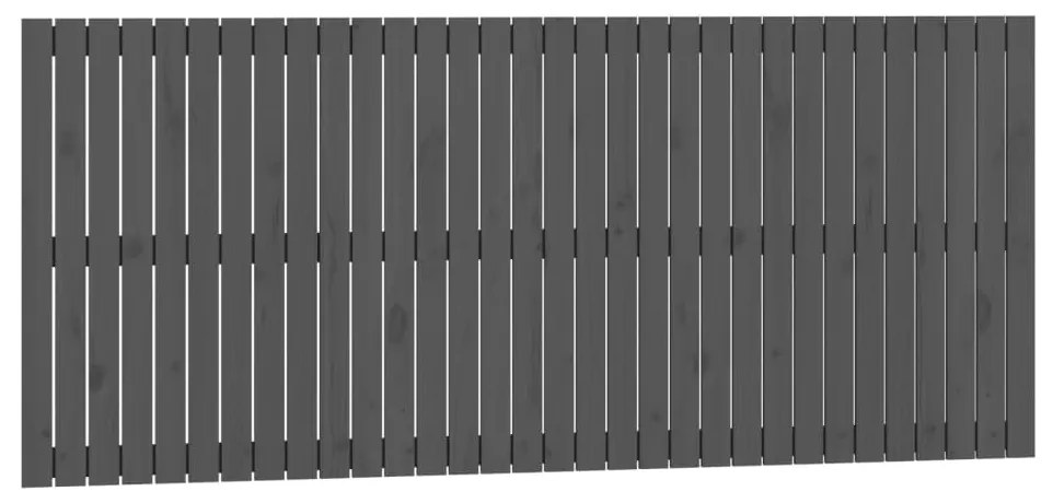 vidaXL Κεφαλάρι Τοίχου Γκρι 204x3x90 εκ. από Μασίφ Ξύλο Πεύκου