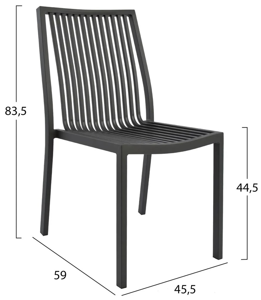 Καρέκλα BRONCA C5129.02 Αλουμινίου Γκρι 45,5x59x83,5 εκ. 45.5x59x83.5 εκ.