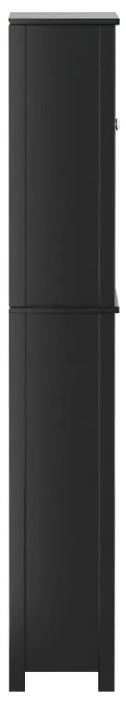 vidaXL Ντουλάπι Τουαλέτας BERG Μαύρο 60 x 27 x 164,5 εκ. Μασίφ Ξύλο