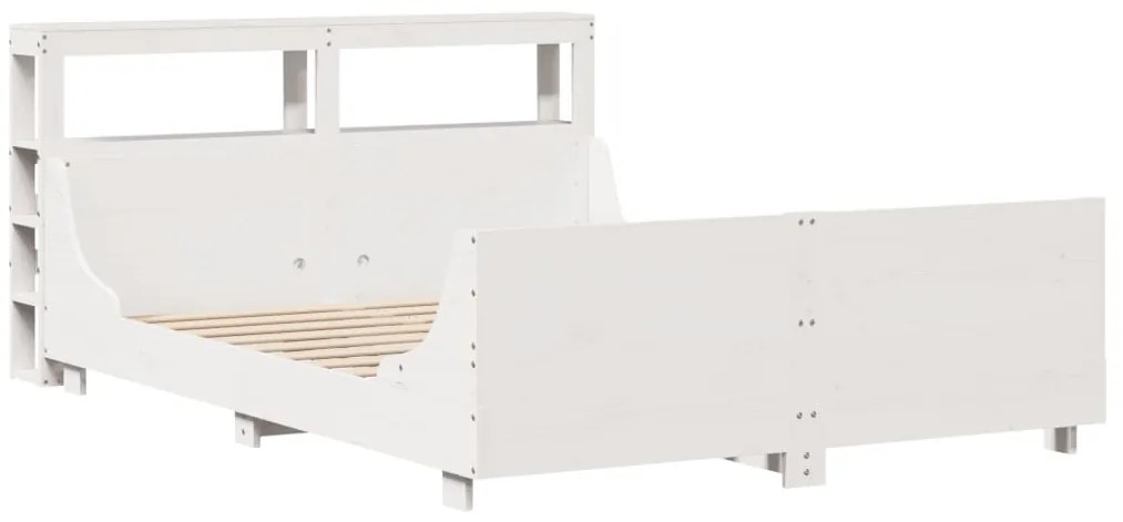 vidaXL Σκελετός Κρεβ. Χωρίς Στρώμα Λευκό 135x190 εκ Μασίφ Πεύκο