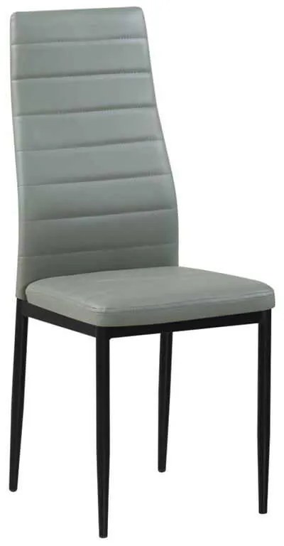 Καρέκλα JETTA PVC Γκρι/Βαφή Μαύρη (Συσκ.6) 40x50x95cm