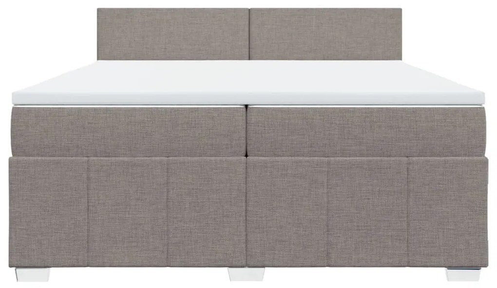 vidaXL Κρεβάτι Boxspring με Στρώμα Taupe 200x200 εκ. Υφασμάτινο