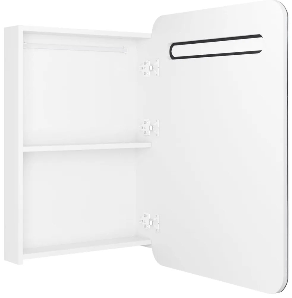 vidaXL Καθρέφτης Μπάνιου με Ντουλάπι &amp; LED Λαμπερό Λευκό 60x11x80 εκ.