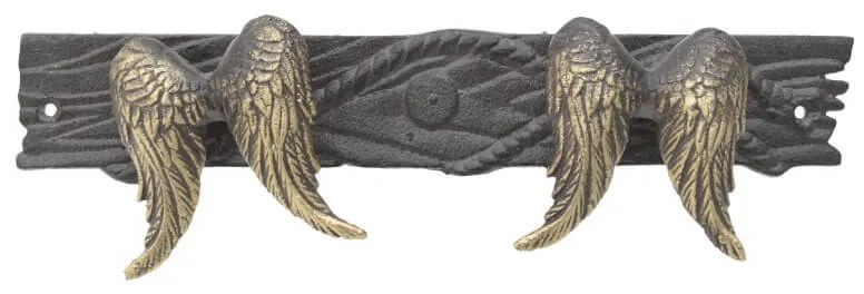 Inart Μεταλλική Κρεμάστρα 34x5x8.5cm Καφέ-Χρυσό 3-70-798-0288