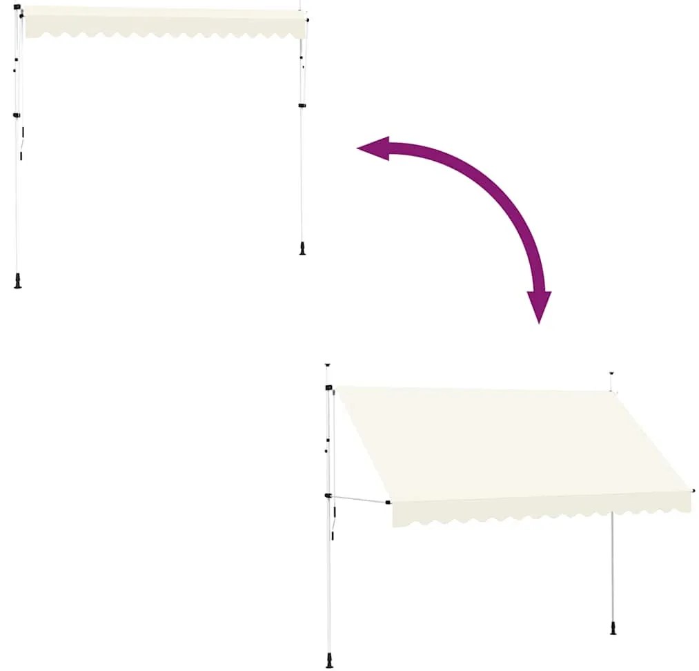 vidaXL Τέντα Συρόμενη Χειροκίνητη Κρεμ 350 εκ.