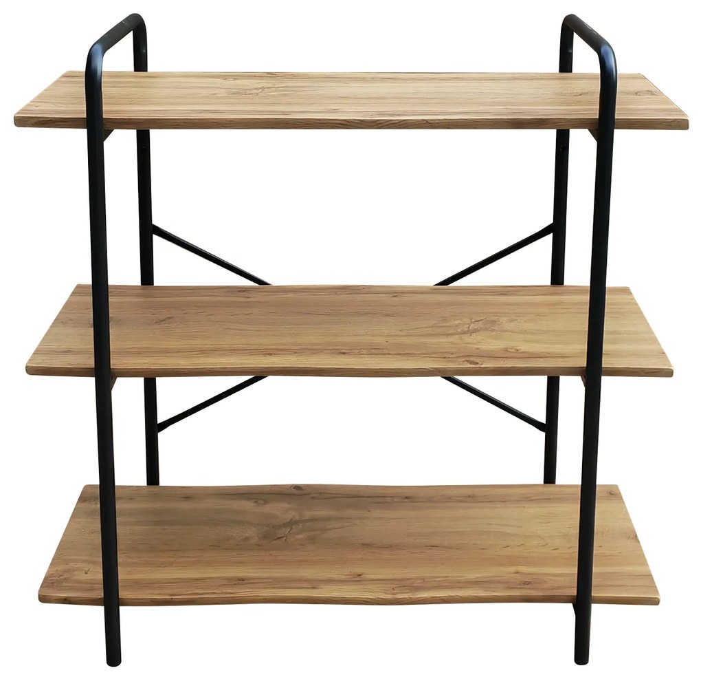 Ραφιέρα ArteLibre AVEIRO Φυσικό/Μαύρο MDF/Μέταλλο 80x34x80cm-14330042
