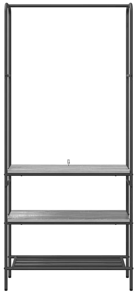 vidaXL Ράφι ρούχων με ράφια Γκρι sonoma 77 x 30 x 171 εκ