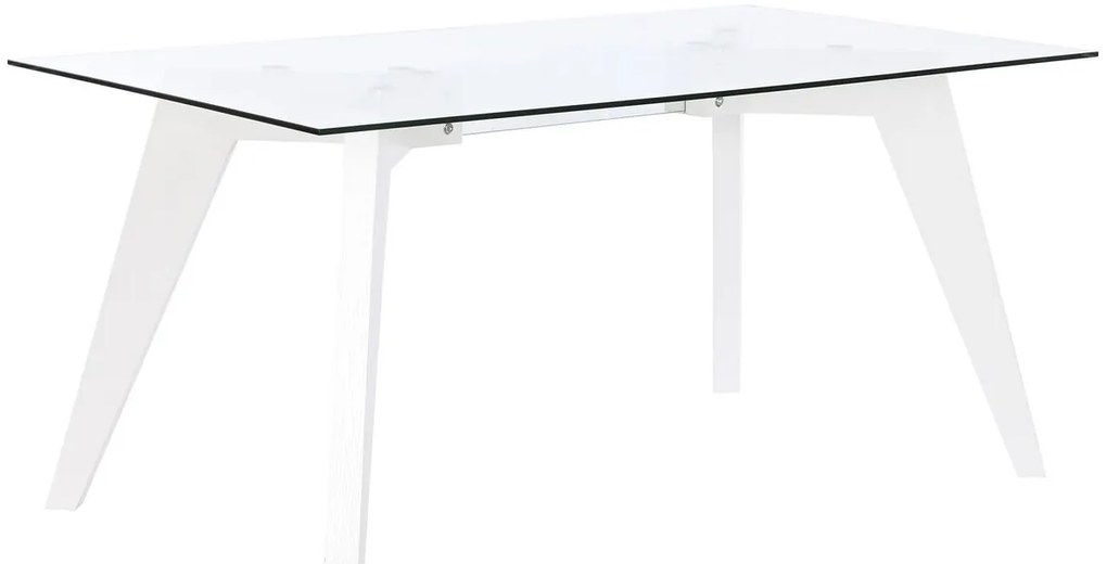 Τραπεζαρία DKD Home Decor Λευκό Διαφανές Κρυστάλλινο Ξύλο MDF 160 x 90 x 75 cm