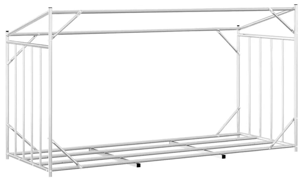 Ράφι για καυσόξυλα με κάλυμμα βροχής 200,5x80,5x110,5 εκ. - Μαύρο