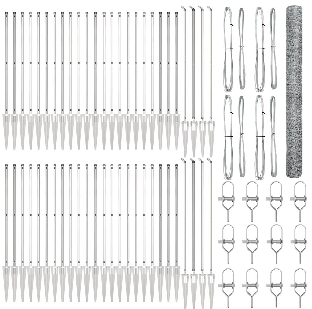 vidaXL Hexagon Fence 1.6x100 μ Γαλβανισμένος Χάλυβας