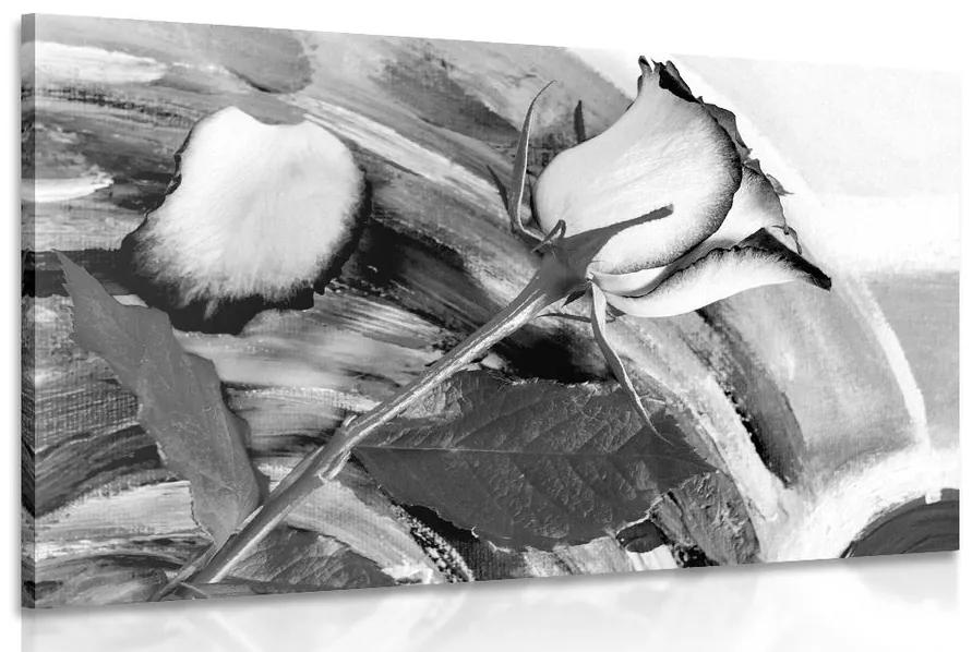 Εικόνα τριαντάφυλλο σε ασπρόμαυρο - 120x80