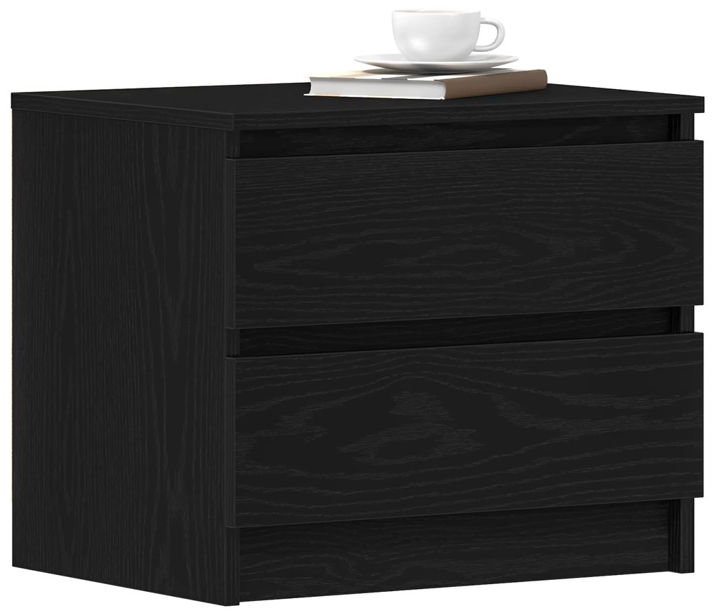 vidaXL Κομοδίνα 2 τμχ Μαύρο Δρυς 50x40x43,5 εκ Επεξεργασμένο ξύλο