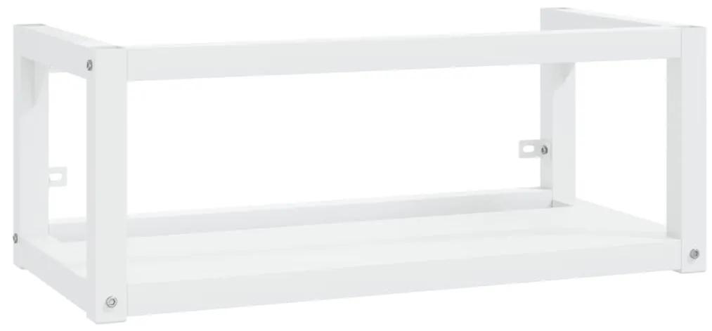 vidaXL Σκελετός Νιπτήρα Μπάνιου με Εντοιχισμένο Νιπτήρα Λευκό Σίδερο