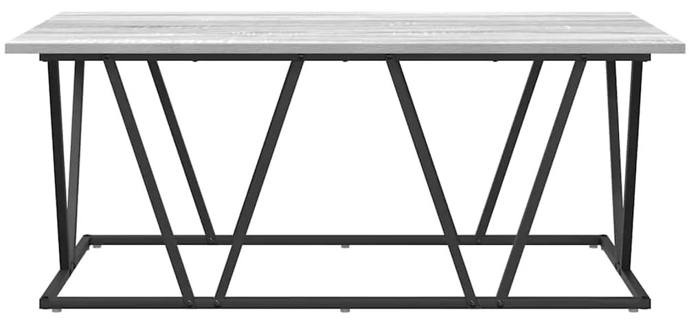 vidaXL Γκρι τραπέζι καφέ 100x50x40 εκ. Φτιαγμένο από επεξεργασμένο ξύλο και μέταλλο