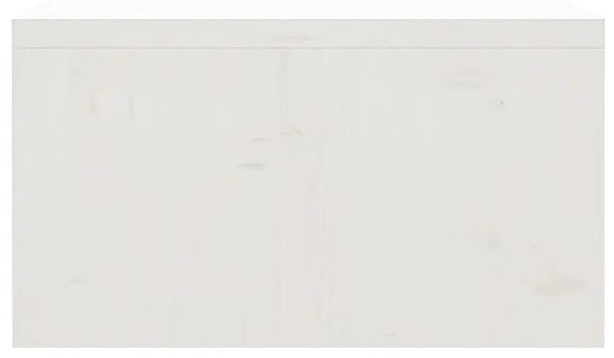 Βάση Οθόνης Λευκή 50 x 27 x 15 εκ. από Μασίφ Ξύλο Πεύκου - Λευκό