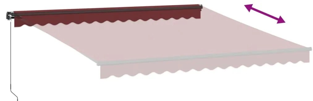 vidaXL Τέντα Πτυσσόμενη Χειροκίνητη με LED Μπορντό 400x300 εκ.
