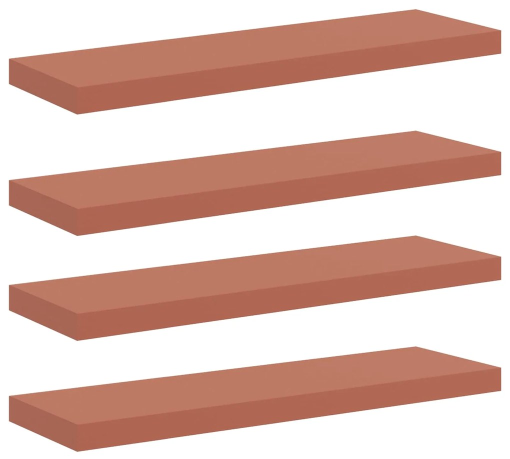 vidaXL Ράφι Τοίχου 4 pcs Κόκκινο 90 x 23,5 x 4 εκ Επεξεργασμένο ξύλο