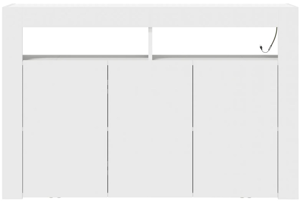 vidaXL Λευκός Μπουφές Λευκός Τεχνητό ξύλο 116 x 30 x 75 εκ Μοντέρνος