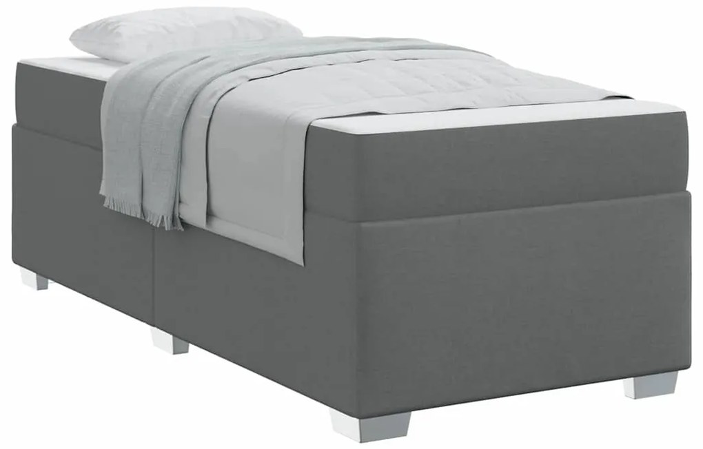 vidaXL Σκελετός Κρεβατιού με στρώμα Σκούρο Γκρι 80 x 200 cm ύφασμα