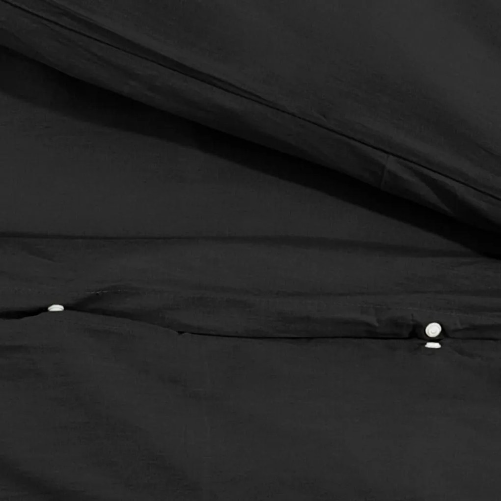 Σετ Παπλωματοθήκη Μαύρο 220x240 cm Βαμβακερό - Μαύρο