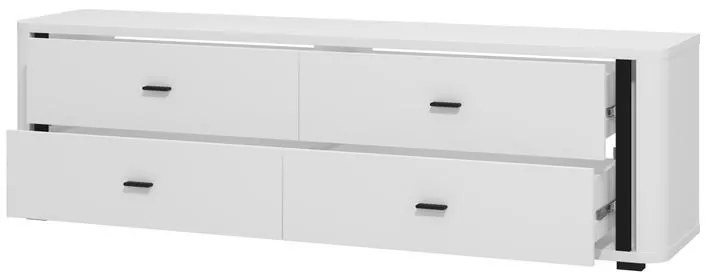 Έπιπλο τηλεόρασης YORK 4F Λευκό - Μαύρο ματ 177x40x52εκ. 177x40x52 εκ.