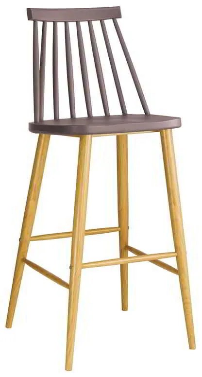 Σκαμπώ Bar Lavida Μεταλ.Φυσικό/PP Sand Beige Συσκ.2τμχ 43x49x76/107cm