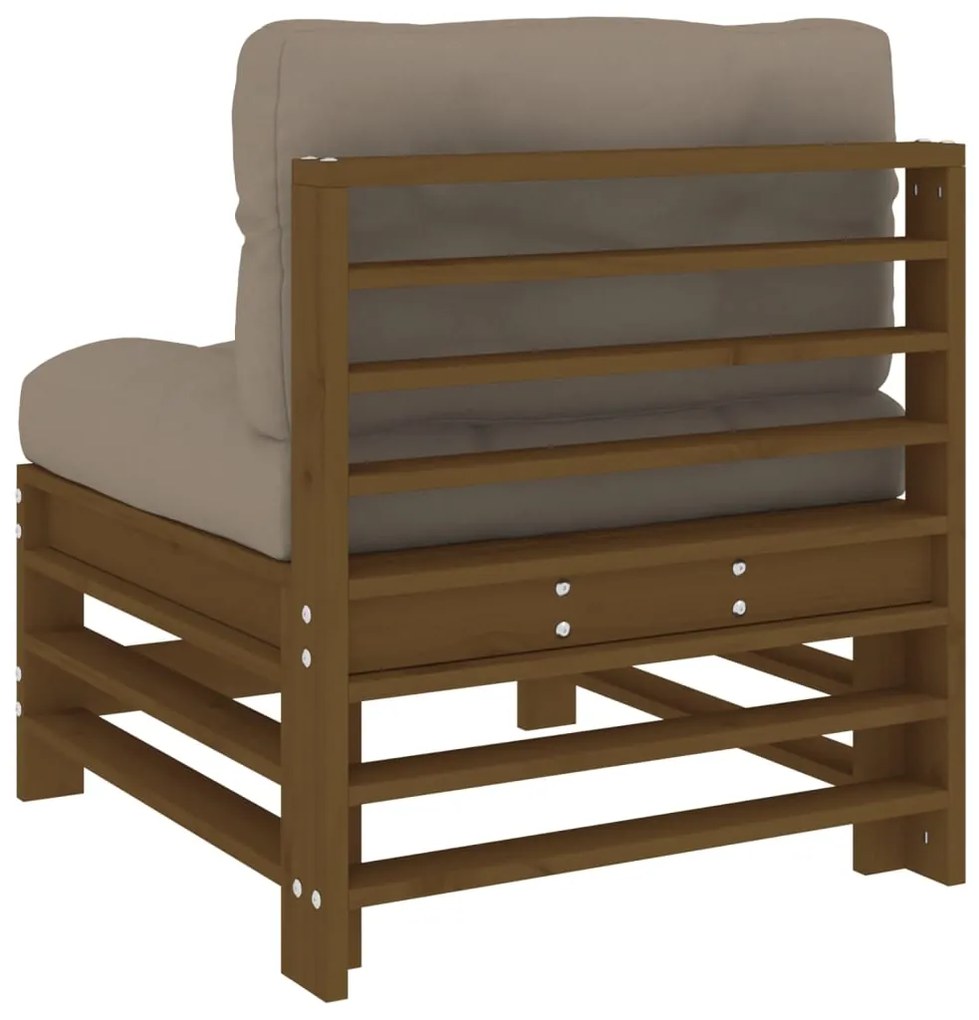 vidaXL Καναπέδες Μεσαίοι με Μαξιλάρια 2 τεμ. Μελί Μασίφ Ξύλο Πεύκου