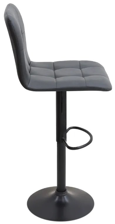 Σκαμπό μπαρ Carmelo Megapap με ρυθμιζόμενο ύψος PU μαύρο - βάση μαύρο ματ 45x42x90/113εκ.