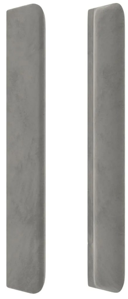 Κεφαλάρι με Πτερύγια Ανοιχτό Γκρι 147x16x118/128 εκ. Βελούδινο - Γκρι