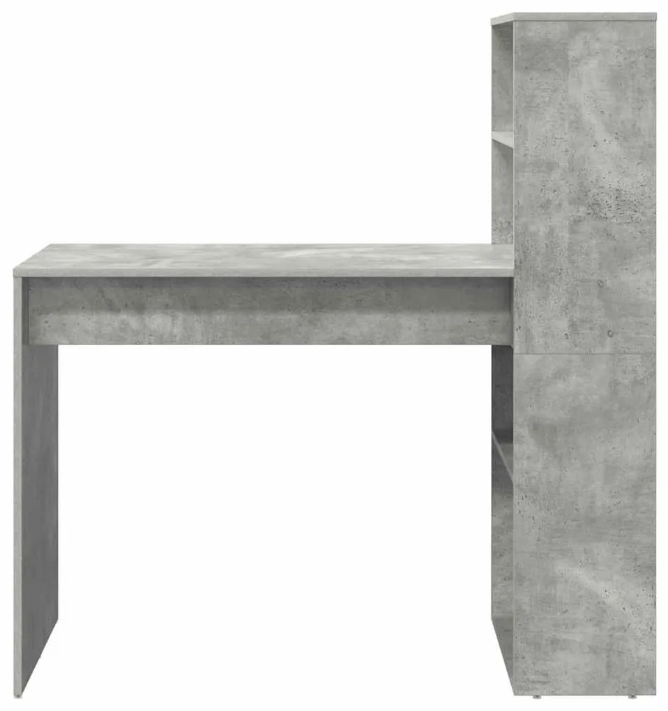 vidaXL Γραφείο Γκρι σκυροδέματος 113 x 54 x 120 εκ. Επεξεργασμένο ξύλο