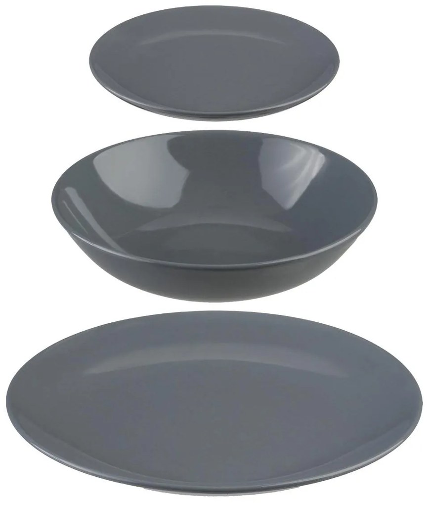Σετ Πιάτα 18τμχ S-D Colorama Grey 154520C