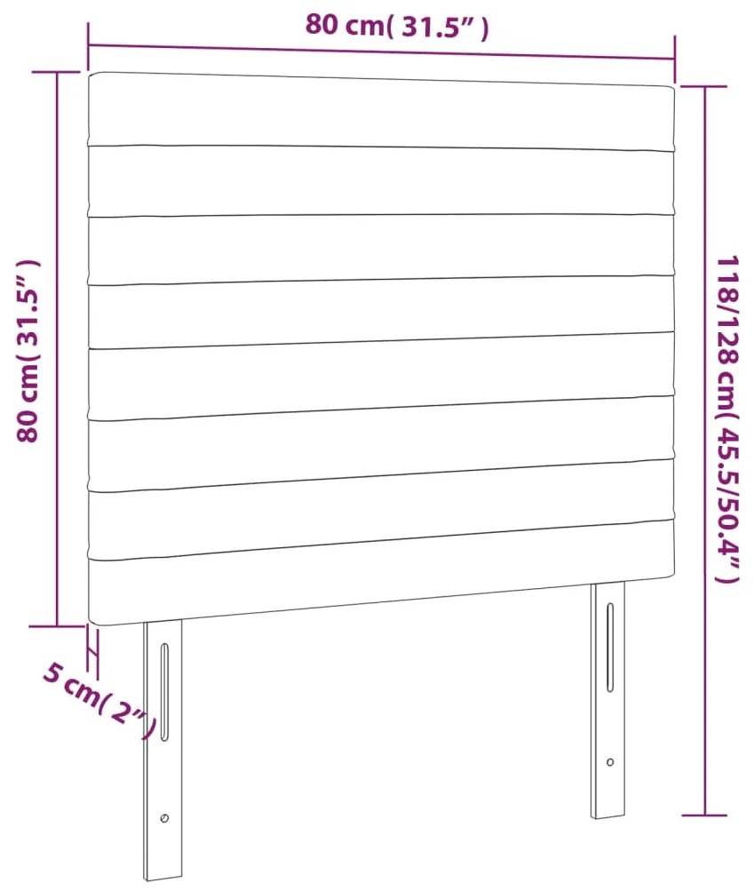 vidaXL Κεφαλάρι Κρεβατιού LED Taupe 80x5x118/128εκ. Υφασμάτινο