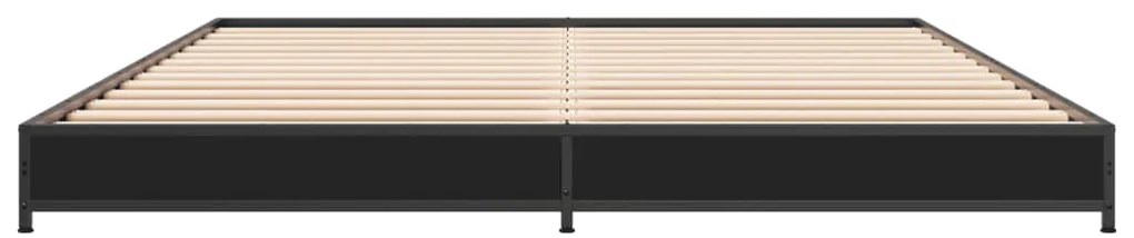 vidaXL Πλαίσιο Κρεβατιού Μαύρο 120x200 εκ. Επεξ. Ξύλο &amp; Μέταλλο