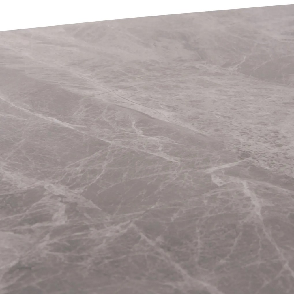 Τραπέζι Rav γκρι μαρμάρου sintered stone-μαύρο μέταλλο 160x90x75