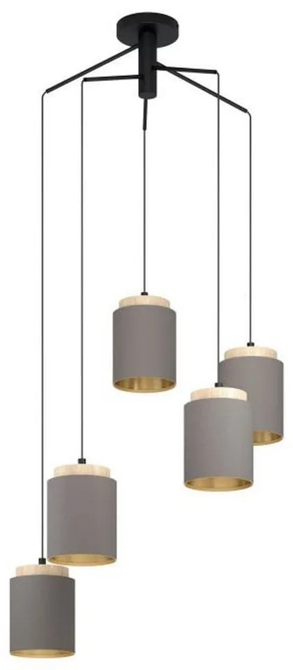 Φωτιστικό Οροφής 99447 Cappuccino Albariza Eglo Fabric, Wood, Metal